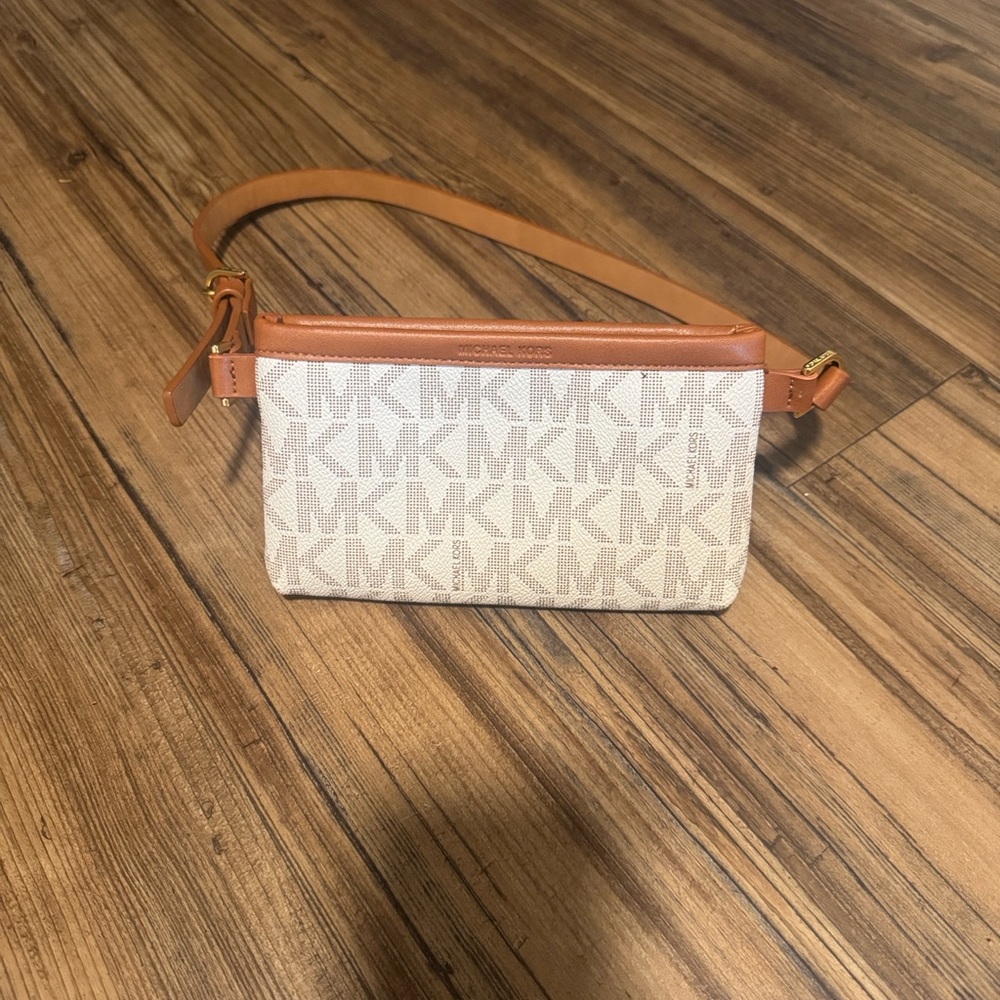 Michael Kors Brown and Cream Small Belt Bag